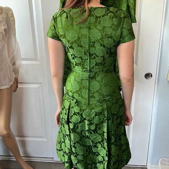 Vtg 1950s RARE Helga Emerald Green dress and jacket Vtg 10 = S/M now 2 pieces - Picture 11 of 14